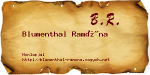 Blumenthal Ramóna névjegykártya